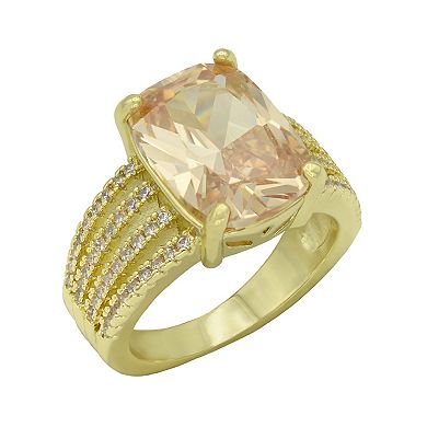 City Luxe Gold Tone Champagne Cubic Zirconia Ring