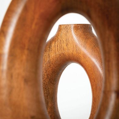 Haven Living 2 pc Hollow Mango Wood Vase Set