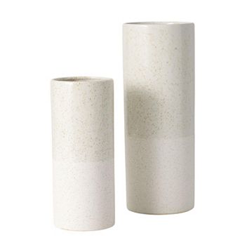 Haven Living 2 pc Ceramic Speckled Vase Table Decor Set