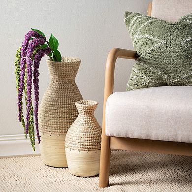 Haven Living 3-pc. Natural Woven Vase Table Decor Set