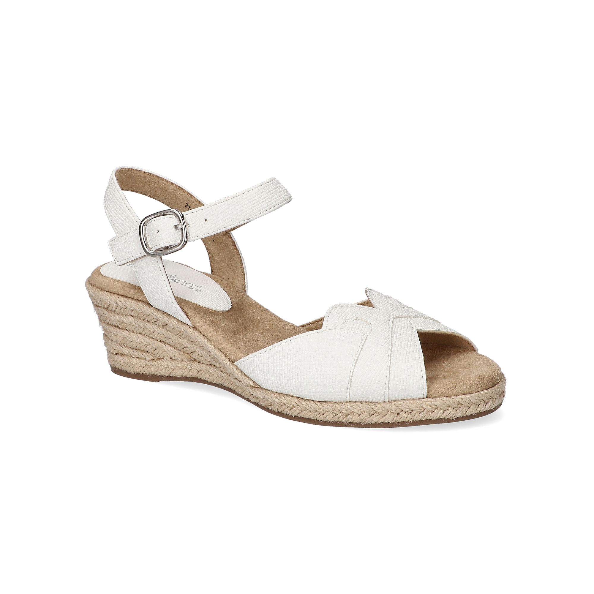 Easy Street Miramar Womens Espadrille Wedge Sandals, Size: 7.5, White