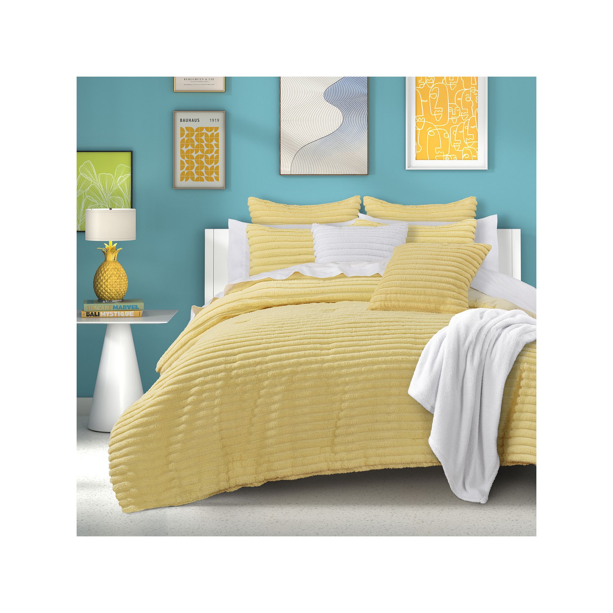 Five Queens Court Darcy Comforter Set or Euro Sham, Yellow