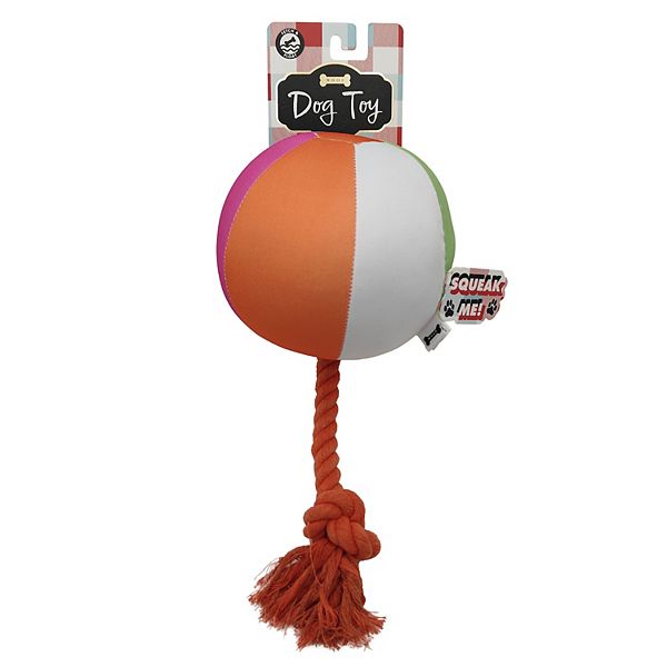 Woof Rope Beach Ball Dog Toy - Multi