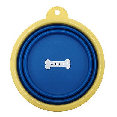 Woof Bone Feeding Travel Dog Bowl