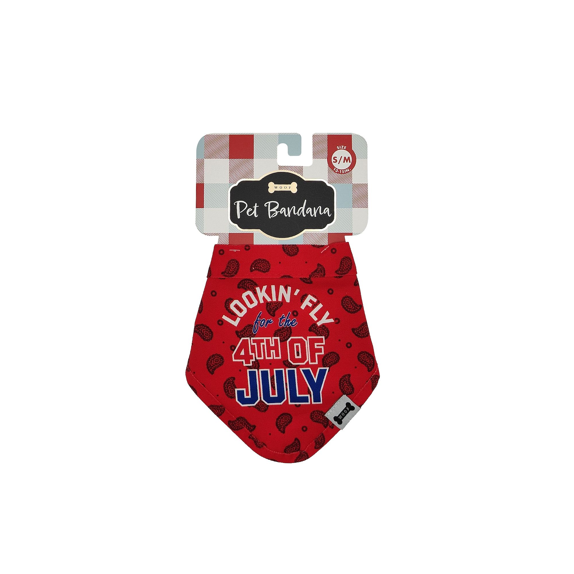 Woof Small/Medium July Dog Bandana, Multi