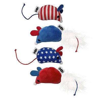 Meow 4-Pack Mice Catnip Plush Toy Set