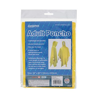 Ctm Adult One Size Fits Most Solid Color Rain Poncho