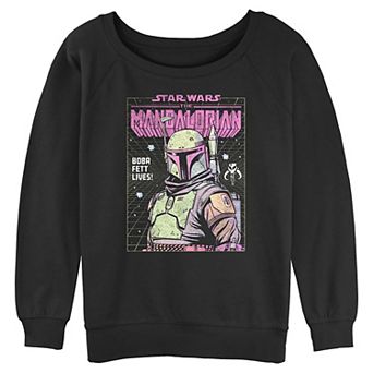 Juniors' Star Wars The Mandalorian Boba Fett Lives Poster Graphic Pullover