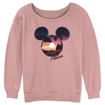 Disney's Mickey Mouse Sunset Happy Place Juniors' Graphic Pullover