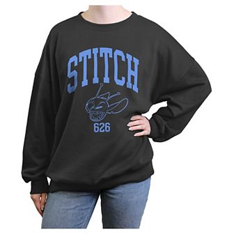 Disney's Lilo & Stitch Angry Face 626 Juniors' Oversized Graphic Pullover