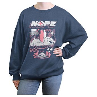 Disney's Lilo & Stitch Nope Not Today Juniors' Oversized Graphic Pullover