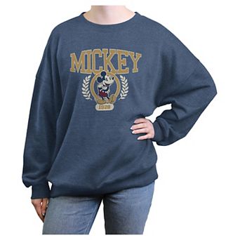 Disney's Mickey Mouse Crest 1928 Juniors' Oversized Graphic Pullover