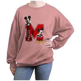 Disney's Mickey Mouse Varsity Letter Juniors' Oversized Graphic Pullover