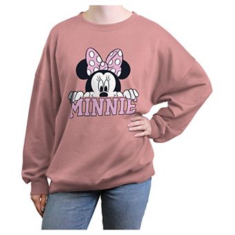 Disney's Minnie Mouse Peeking Juniors' Oversized Graphic Pullover