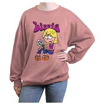 Disney's Lizzie McGuire Flower Girl Juniors' Oversized Graphic Pullover