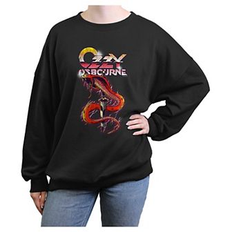 Juniors' Ozzy Osbourne Cobra Dagger Cover Oversized Graphic Pullover