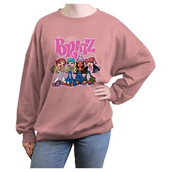Juniors' Bratz Original Group Oversized Graphic Pullover