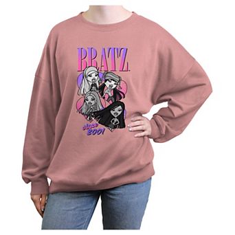 Juniors' Bratz Fashion Girls Since 2001 Oversized Graphic Pullover