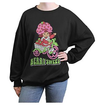 Juniors' Strawberry Shortcake Berry Sweet Ride Oversized Graphic Pullover