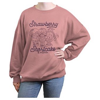 Juniors' Strawberry Shortcake And Friends Oversized Graphic Pullover