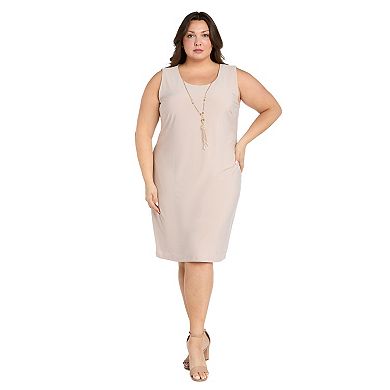 Plus Size R&M Richards 2-pc. Embroidered Sequin Cut Out Jacket & Solid Tank Dress