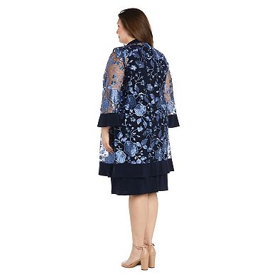 Plus Size R&M Richards 2-pc. Floral Threadwork Jacket & Dress Set