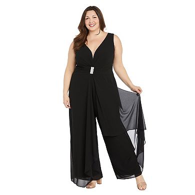 Plus Size R&M Richards Flyaway Sleeveless Jumpsuit
