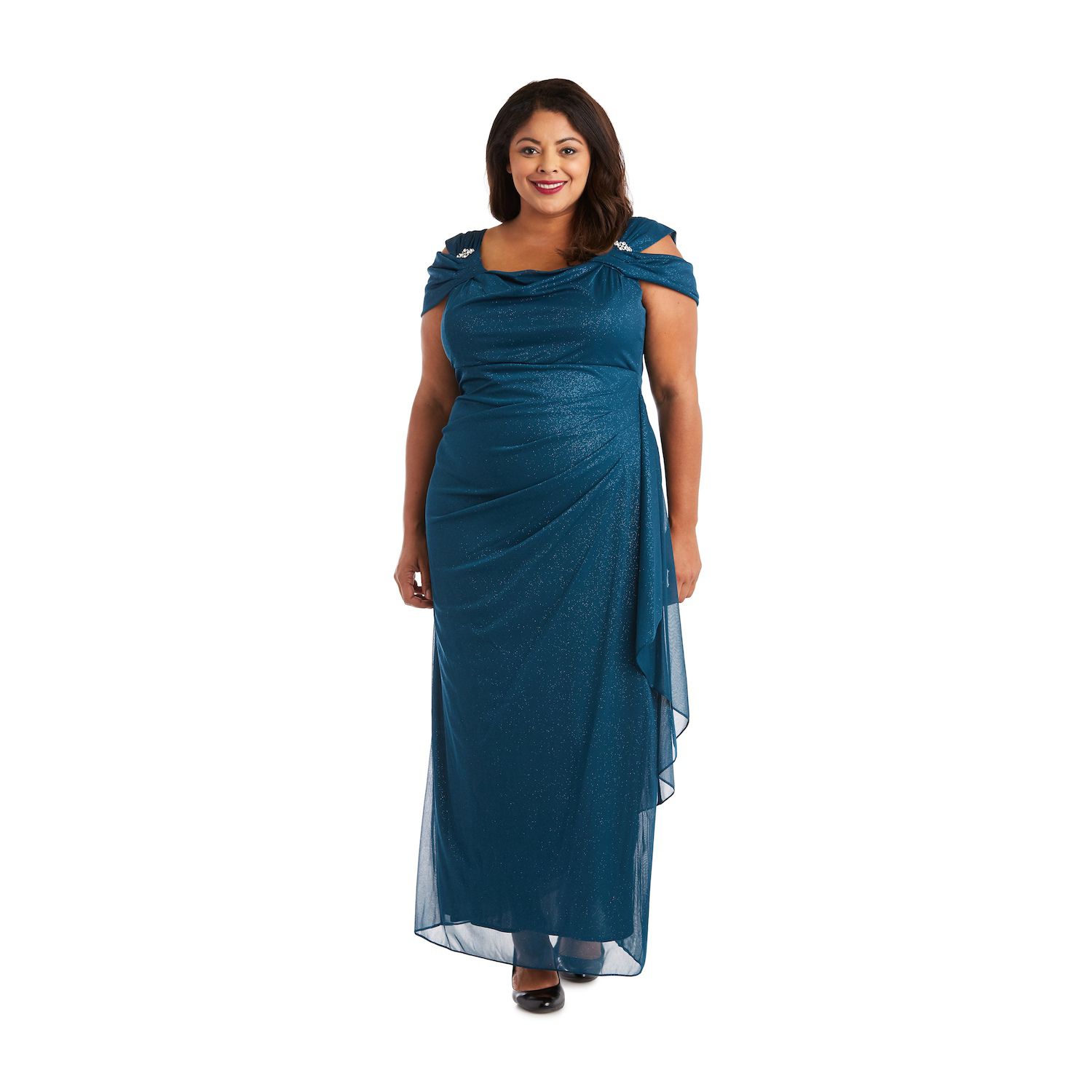 Женские платья R&M Richards Plus Size R&M Richards Empire Waist Chiffon Evening Gown