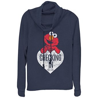 Women's PBS Kids Sesame Street Elmo Checking In Cowlneck Graphic Lightweight Long Sleeve