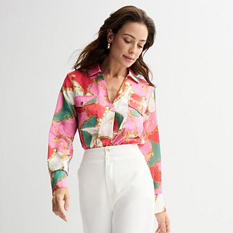 Women's Thalia Sodi Long Sleeve Floral Print Bodysuit