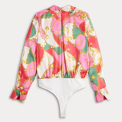 Women's Thalia Sodi Long Sleeve Floral Print Bodysuit