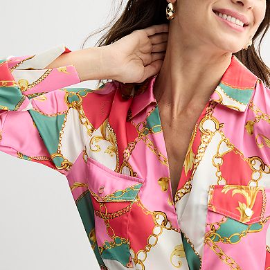 Women's Thalia Sodi Long Sleeve Floral Print Bodysuit