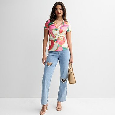 Women's Thalia Sodi Floral Ruffle Detail Top