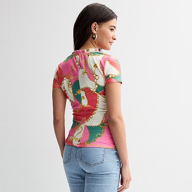 Women's Thalia Sodi Floral Ruffle Detail Top