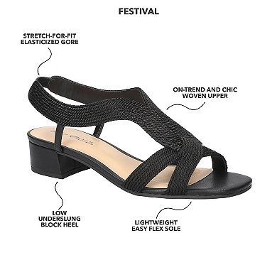 Easy Street Festival Block Heel Women's Woven Sandals
