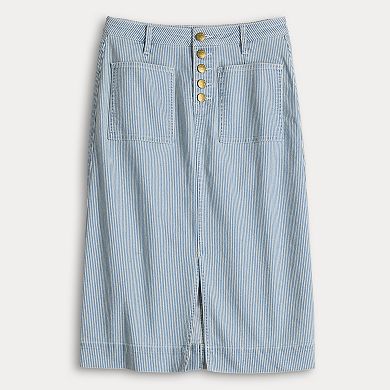 Women's Draper James Patch Pocket Denim Midi Skirt