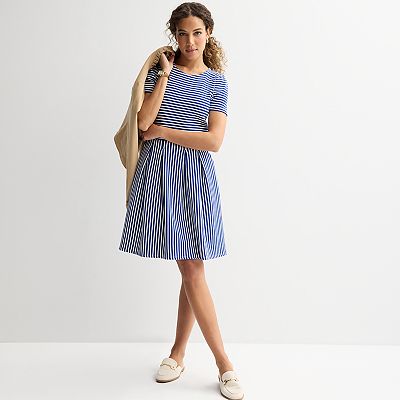 draper james blue and white striped dress Straps Light Blue Pearls Pleated Tight Homecoming Dress – FancyVestido main image 1