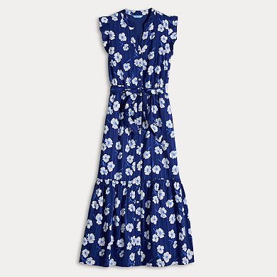 Women's Draper James Flutter Sleeve Tie Waist Maxi Dress