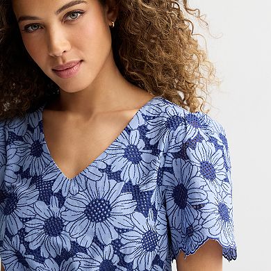 Women's Draper James Embroidered Eyelet Floral Mini Dress