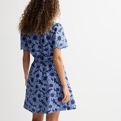 Women's Draper James Embroidered Eyelet Floral Mini Dress