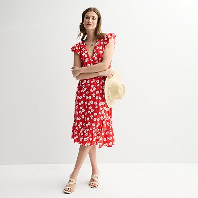 Women's Draper James Flutter Sleeve Surplice Midi Dress