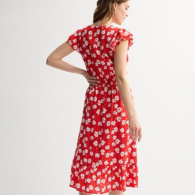 Women's Draper James Flutter Sleeve Surplice Midi Dress
