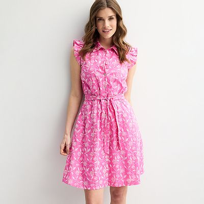 Women's Draper James Embroidered Short Shirt Dress