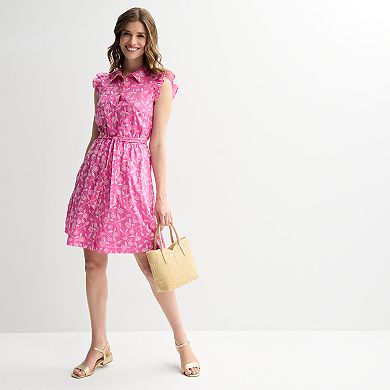 Women's Draper James Embroidered Short Shirt Dress