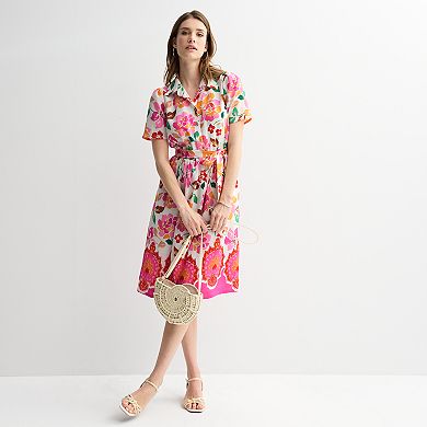 Women's Draper James Button Front Tie Waist Dress