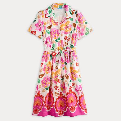 Women's Draper James Button Front Tie Waist Dress