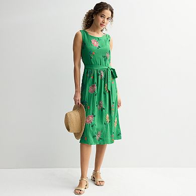 Women's Draper James Sleeveless Embroidered Linen Dress