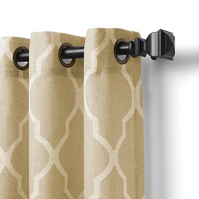 Elrene Home Fashions Medalia Grommet Top Light Filtering Trellis Pattern Window Curtain Panel