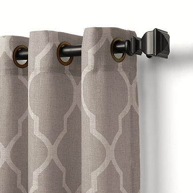 Elrene Home Fashions Medalia Grommet Top Light Filtering Trellis Pattern Window Curtain Panel