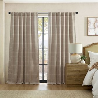 Elrene Home Fashions Sawyer Windowpane Plaid Blackout Window Curtain